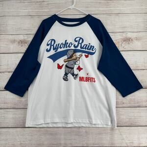Ryoko Rain x MLBFITS Baseball Warmup Shirt Adult Large White Blue